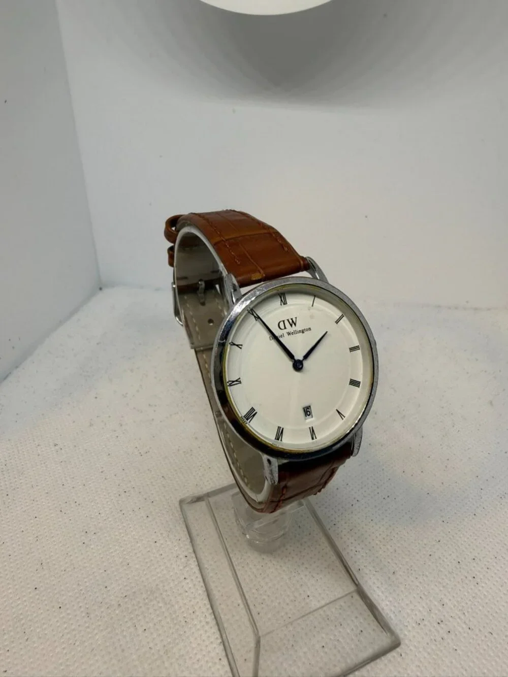 Daniel Wellington DW2061 Ladies White Date Dial Brown Leather Watch 36mm